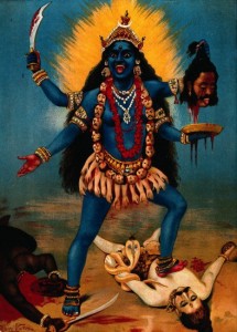 Kali, a violent manifestation of Shakti (image from Wikipedia)