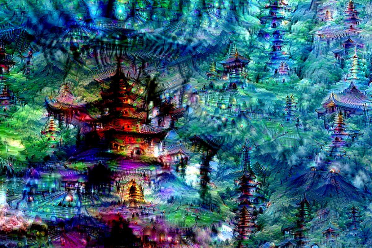 The "dream" of an abstract-thinking artificial intelligence, recorded by Google in 2015 (photo credit: Michael Tyka / Google)